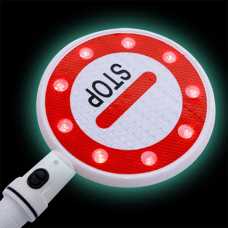 LED Stop Security Handheld Road Traffic Parking Sign, Reflective Sign, Warning Sign, Hand-held Command