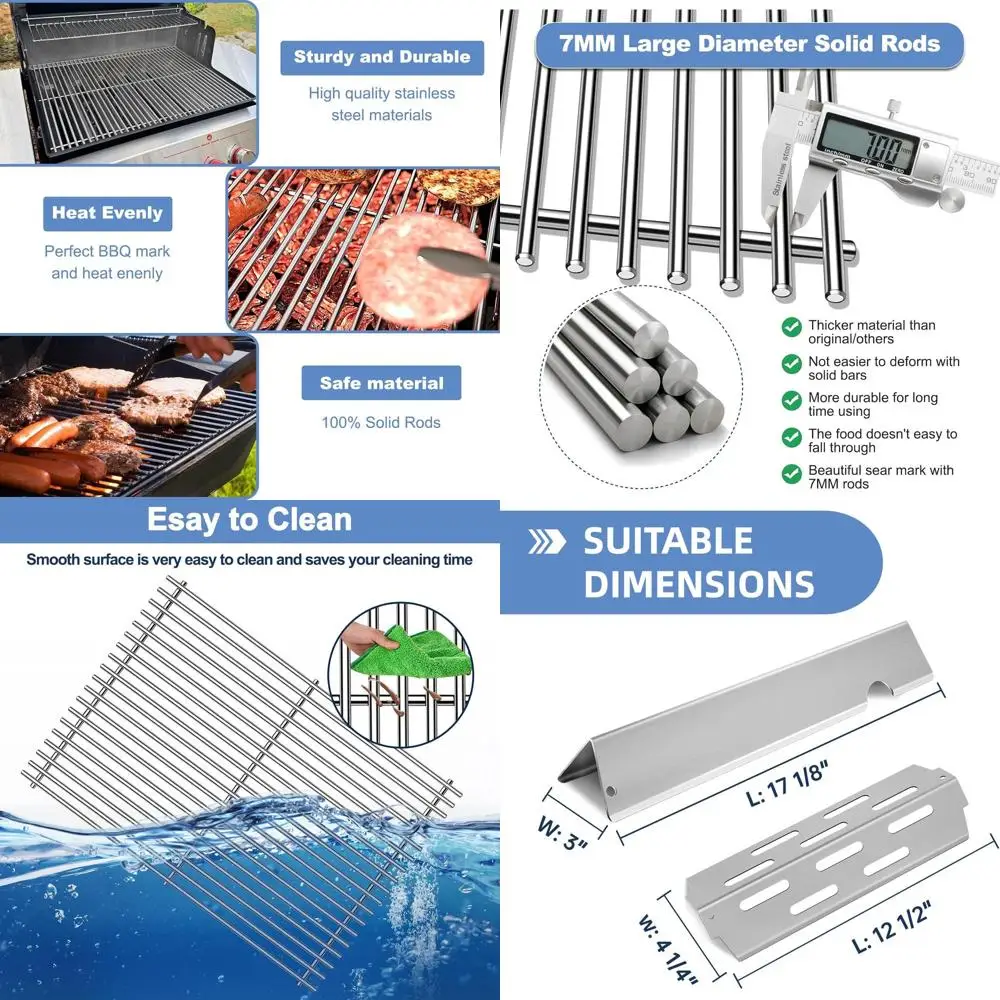 

Weber Genesis II Grill Replacement Cooking Grates and Heat Deflector for Models E-310, E-315, S-335 with 66032 Flavorizer Bars