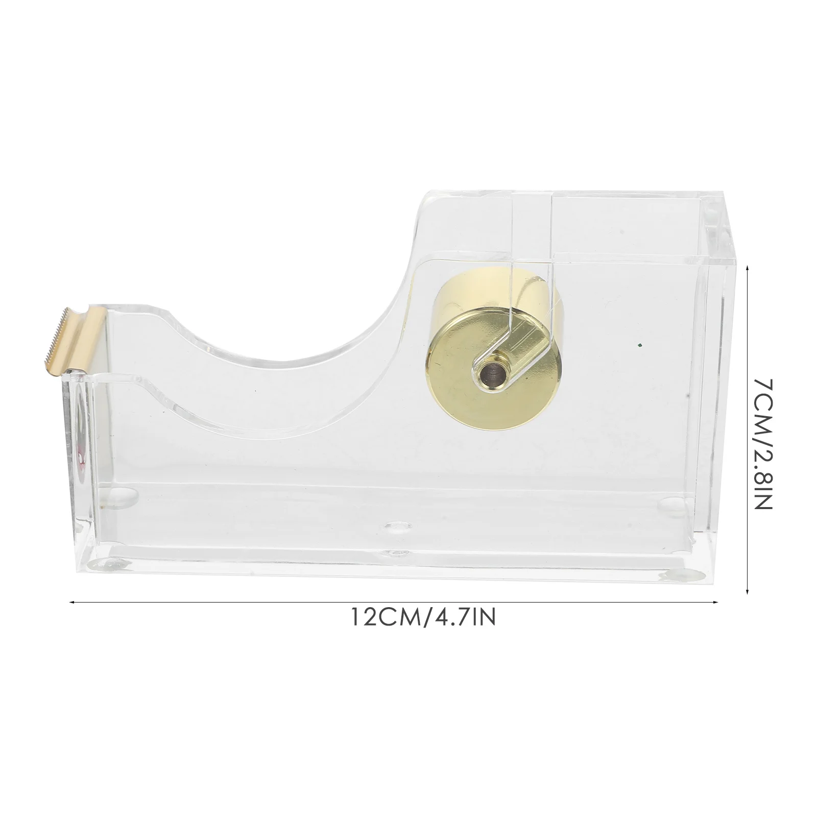 1pc Acrylic Dispenser Portable Desktop Cutter Non-Skid Base Compact Tape Mount Stationery Supply Office Tape Holder Tool
