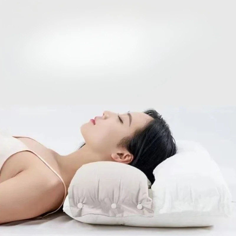 Partition Style Neck Protection Traction Pillow, Detachable Three in One Double-layer Pillow Core Design, Bed Sleeping Pillow