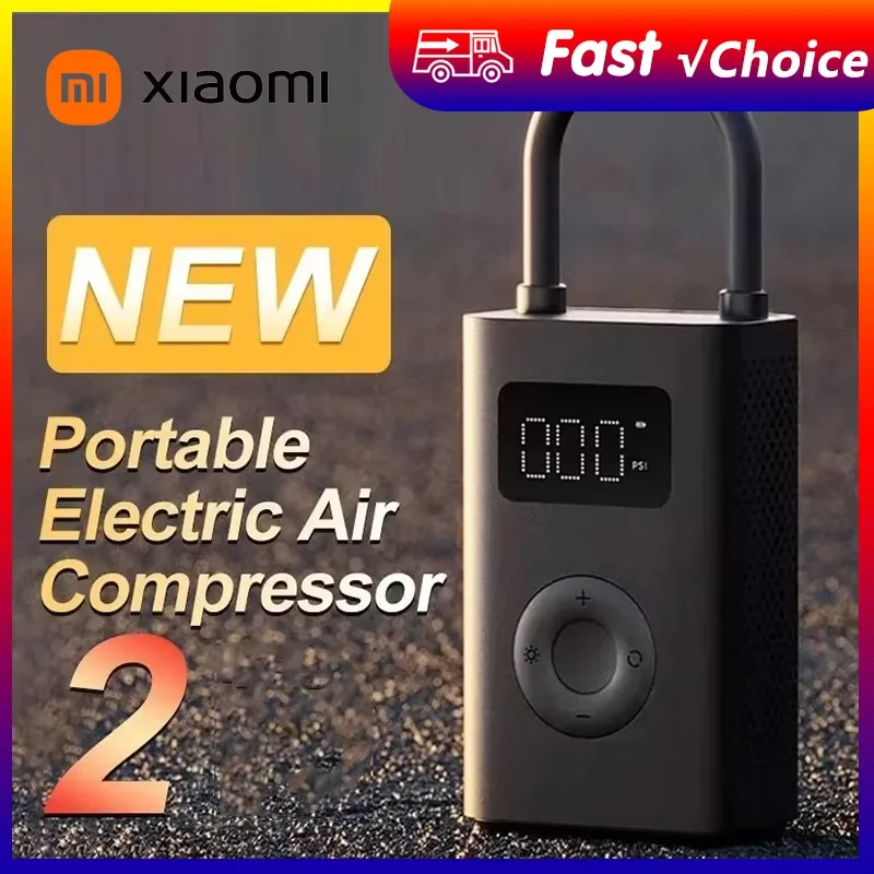 New Xiaomi Mijia Air Pump 2 electric air compressor led multitool pump for Bike Automotive Car Type-C Inflator 12V Mi Inflatable