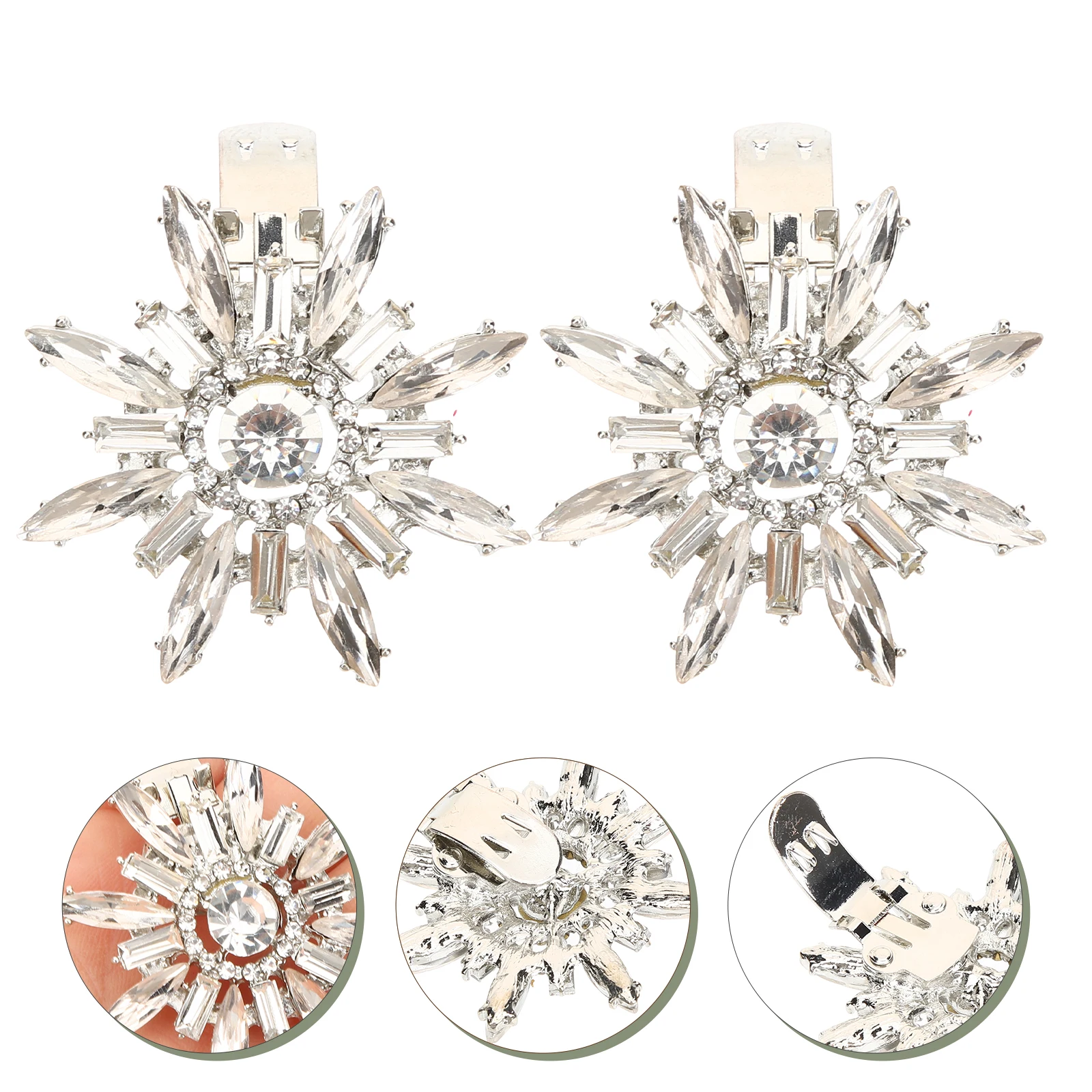 

Rhinestone Shoe Clips Decorative Buckles Removable Wedding Jewelry Alloy Charm Fasteners Shoelace Detachable Embellishments Shoe