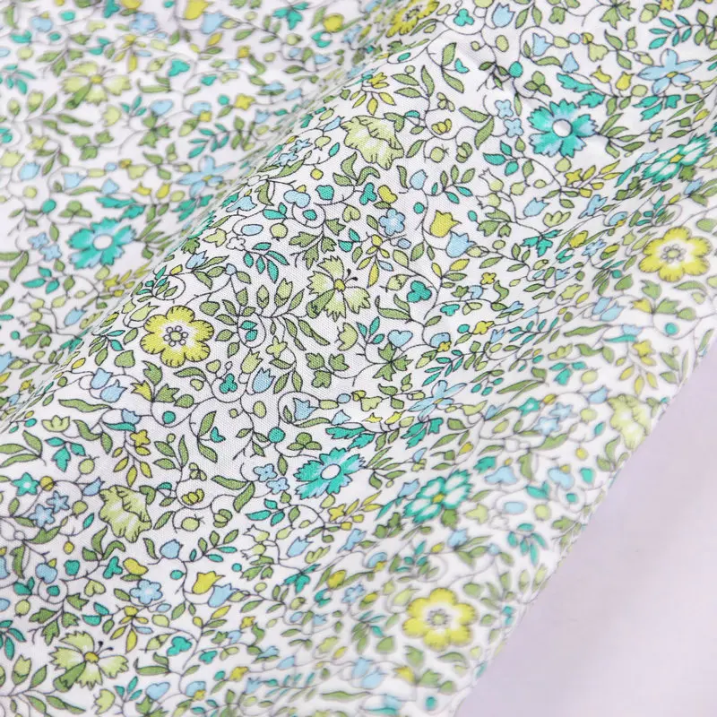 Katie and Millie small flower print liberty fabric green floral London Liberty tana lawn cotton custom fabric for baby dress