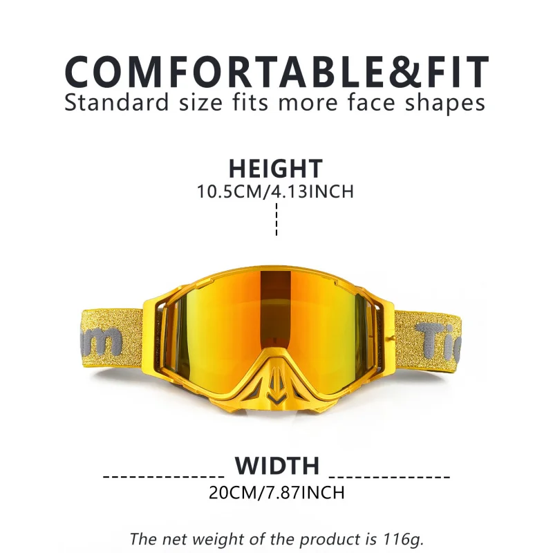 

TiohmUnisexOTGSports Goggles，REVOLens，Suitable for motorcycle riding、Used for skiing and fishing，Excellent clarity，Anti-Fog，Non-