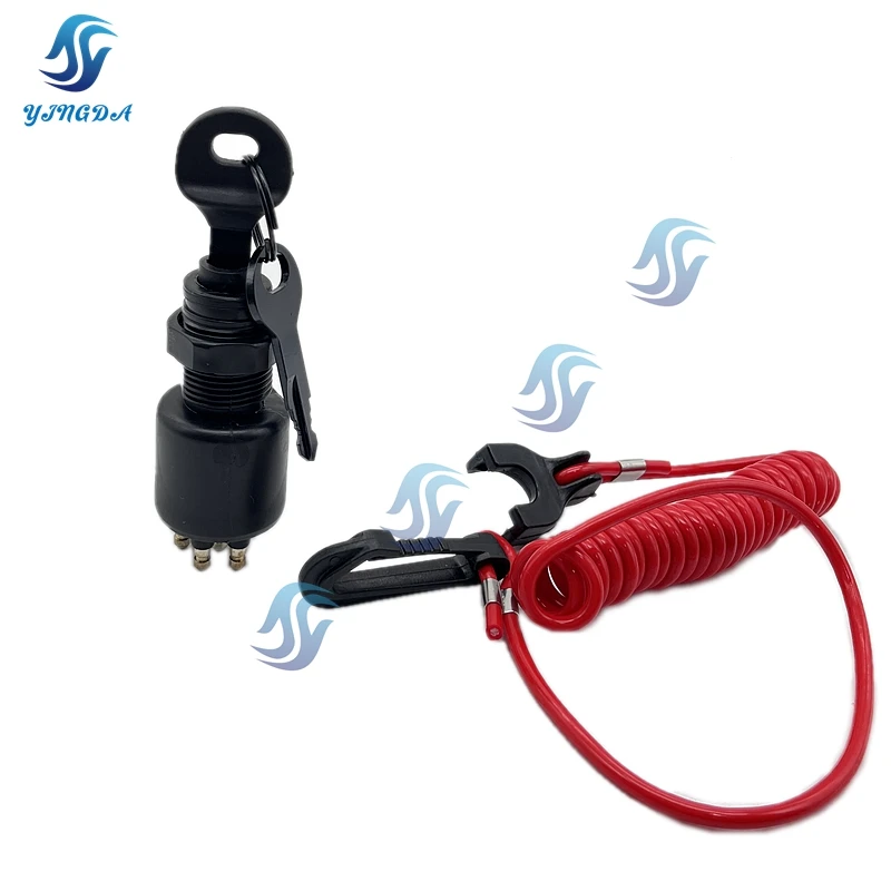 For Johnson Evinrude 40-200HP High Quality Ignition Switch & Key Assembly With Lanyard Outboard Part 175974 5005801