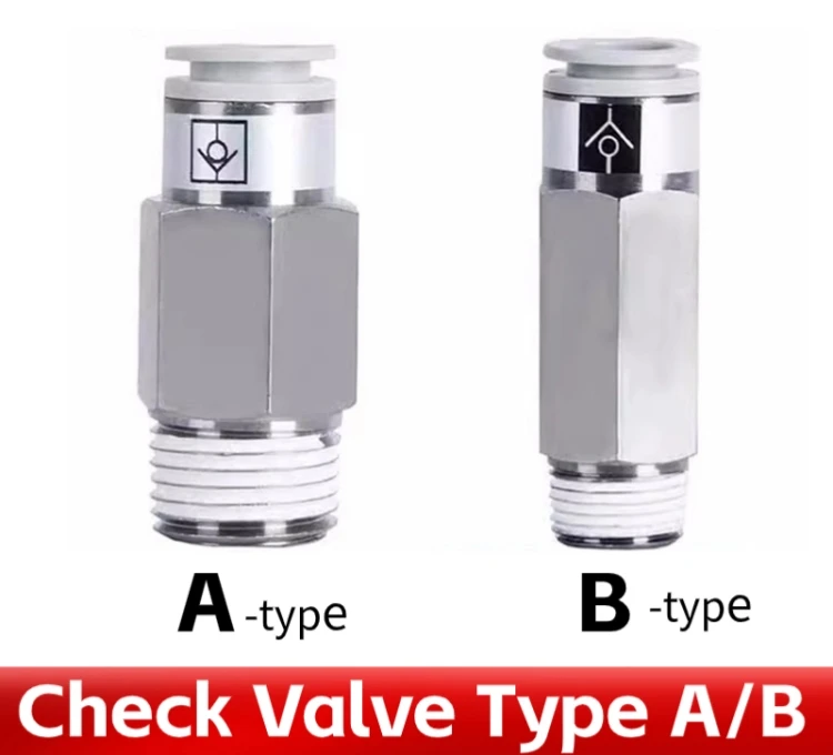 AKH08B-02S Armaturen Druckluft werkzeuge Verbindungs stück Rohr verbindung Akhb Serie pneumatisch 8mm- 3/8 "Einweg ventil Rückschlag ventil Typ a/b – Detail 1