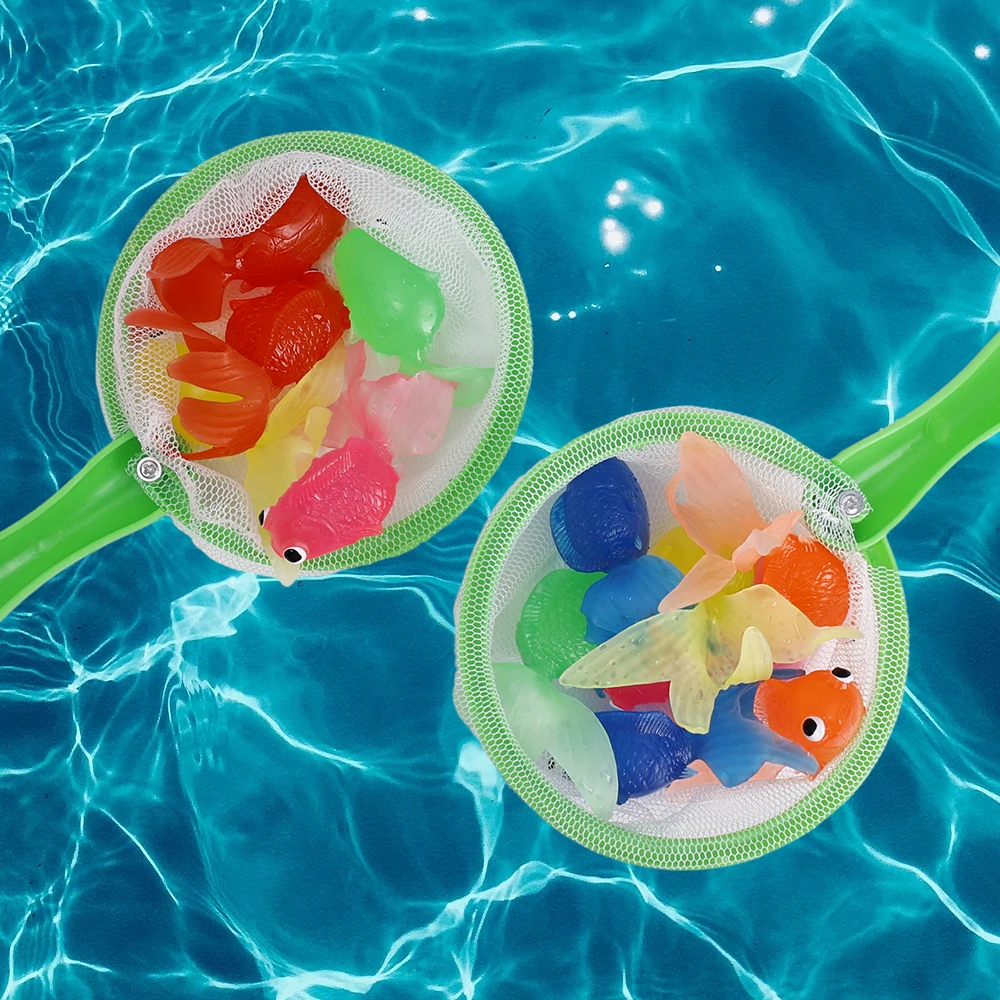 6 pz/set TPR Set di pesci rossi in gomma gioco di pesca giocattoli giocattoli per la pesca in acqua da bagno per bambini puntelli educativi interattivi genitore-figlio