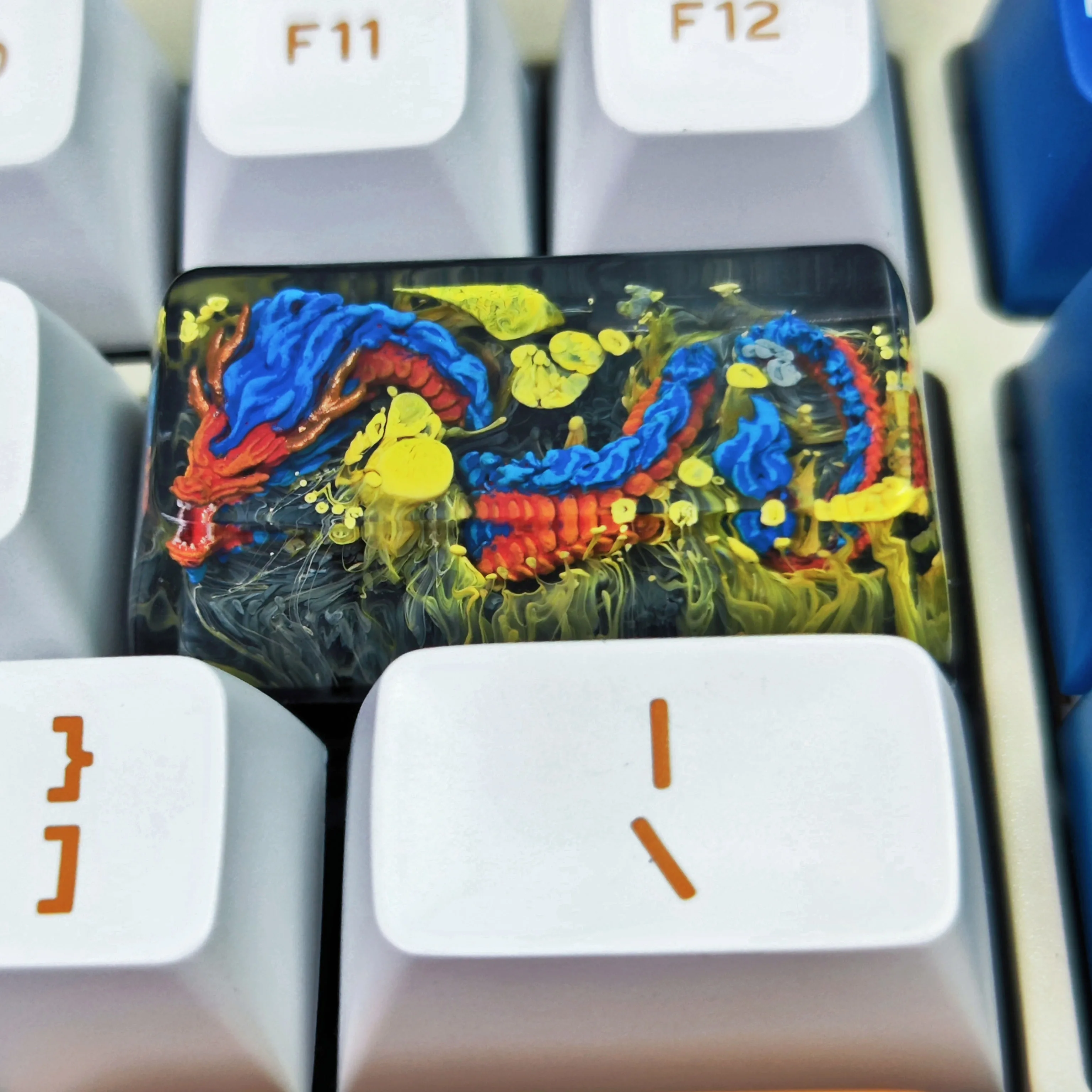 Imagem -04 - Dragão Colorido Loong Artisan Resina Keycaps 1.25 1.5 1.75 2.25 2.75 6.25u SA Perfil Rgb Apto para Teclado Mecânico