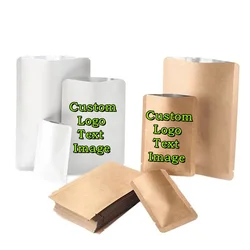 200PCS Kraft/White Paper Open Top Bag DIY Coffee Tea Powder Soap Chocolate Candy Spice Heat Sealing Customize Packaging Pouches
