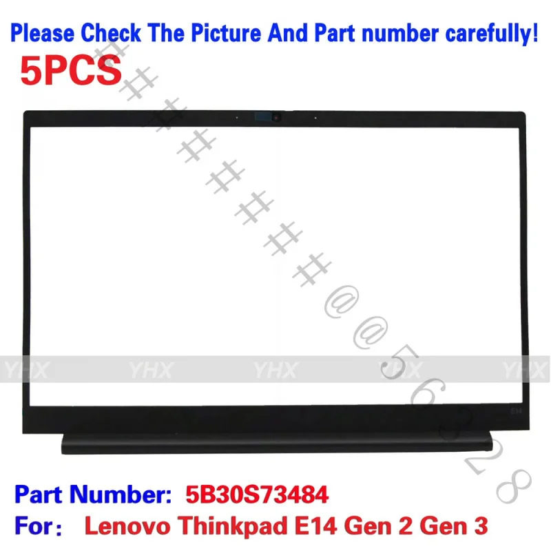 SS+5PCS Brand New LCD Front Bezel Frame RGB Screen Trim 5B30S73484 For Lenovo ThinkPad E14 Gen2 Gen3 Laptop Screen Border Replac