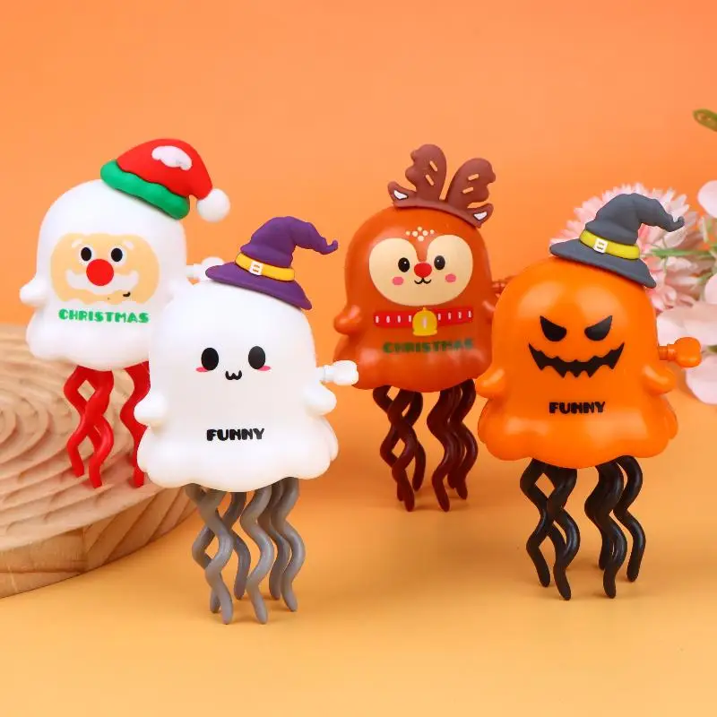 Christmas Wind Up Toys Creative Magic Twisting Dancing Santa Elk Prank Toys for Kids Xmas Classroom Rewards Prizes Gifts