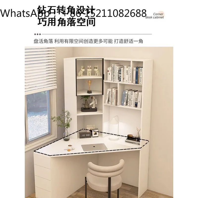 SCY corner dresser table bookcase integrated small apartment computer desk bay window desk