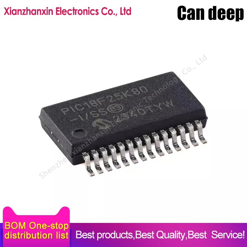 1 stks/partij PIC18F25K80-I/SS PIC18F25K80 25K80 SSOP28 Microcontroller chips op voorraad