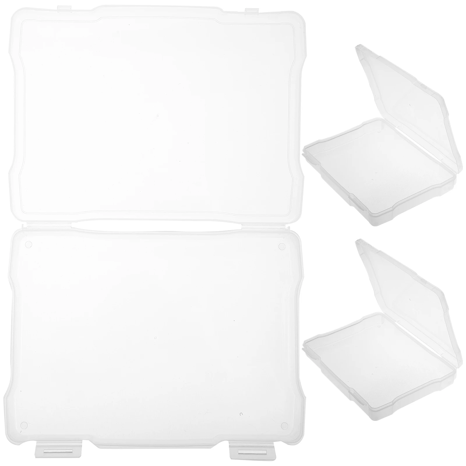 

3 Pcs Photo Storage Box PP Plastic Container Compact ganizer Tidy Holder for Photos Postcards Cards Beads Nuts Screws Small