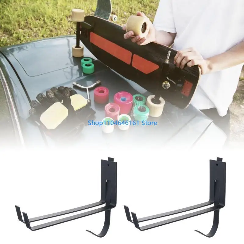 2 قطعة حامل عرض رف حائط لوح التزلج رف تخزين داخلي رف لوح ركوب الأمواج مثبت على الحائط للوحات الطويلة واللوحة القصيرة