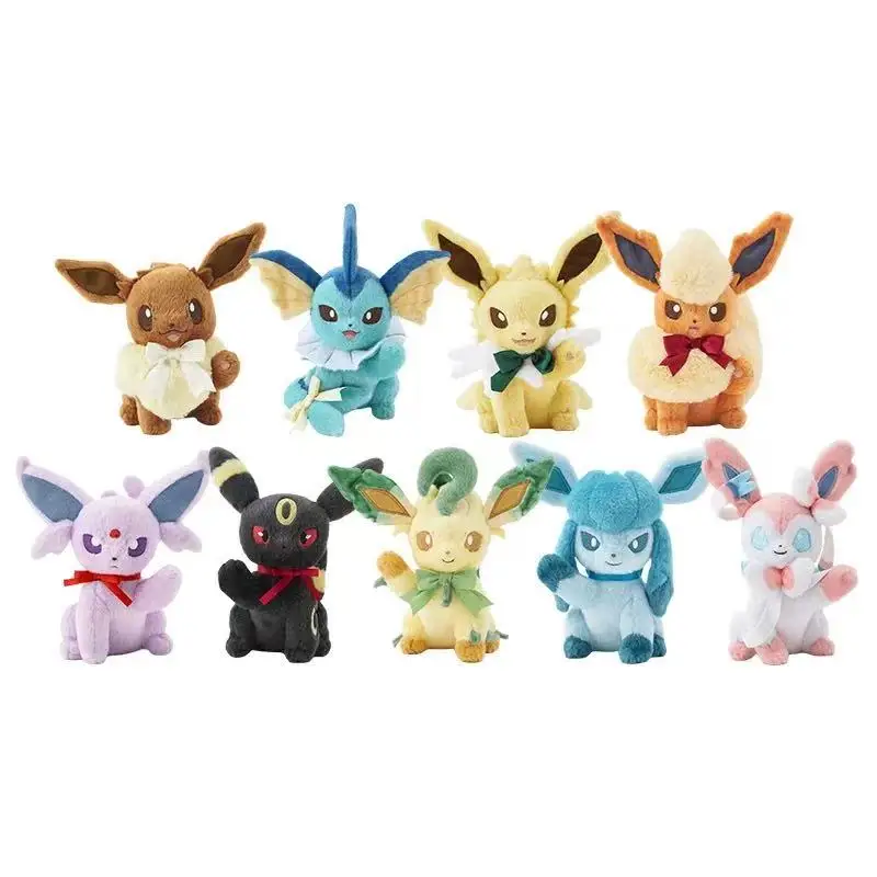 New Eevee Peluche Toy Umbreon Sylveon Espeon Stuffed Plush Toy Anime Glaceon Leafeon Flareon Vaporeon Poké Ball Soft Stuffed Toy