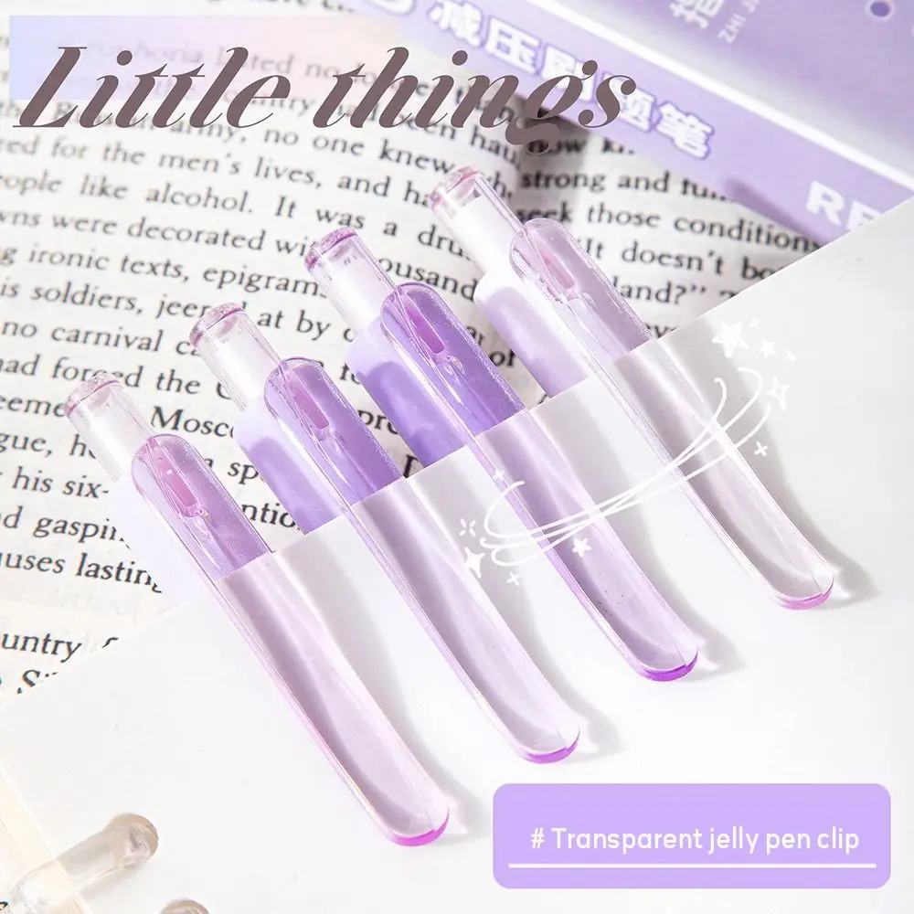 4 Buah/Set Pena Bolpoin Pegangan Lembut Kualitas Tinggi Ujung CS Pena Netral Cepat Kering 0.5Mm Hadiah Pena Gel Tipe Tekan Tinta Hitam
