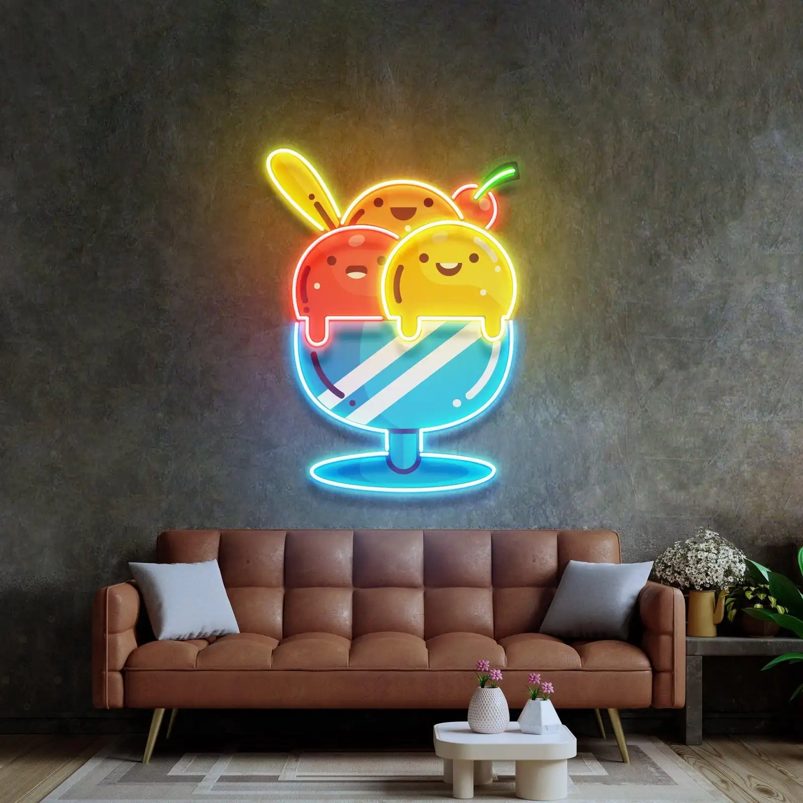 

Icecream Neon Acrylic Artwork Business Shop Wall Decor Night Sign for Bedroom Business Signs Man Cave Sweet Coffee Shop Sign