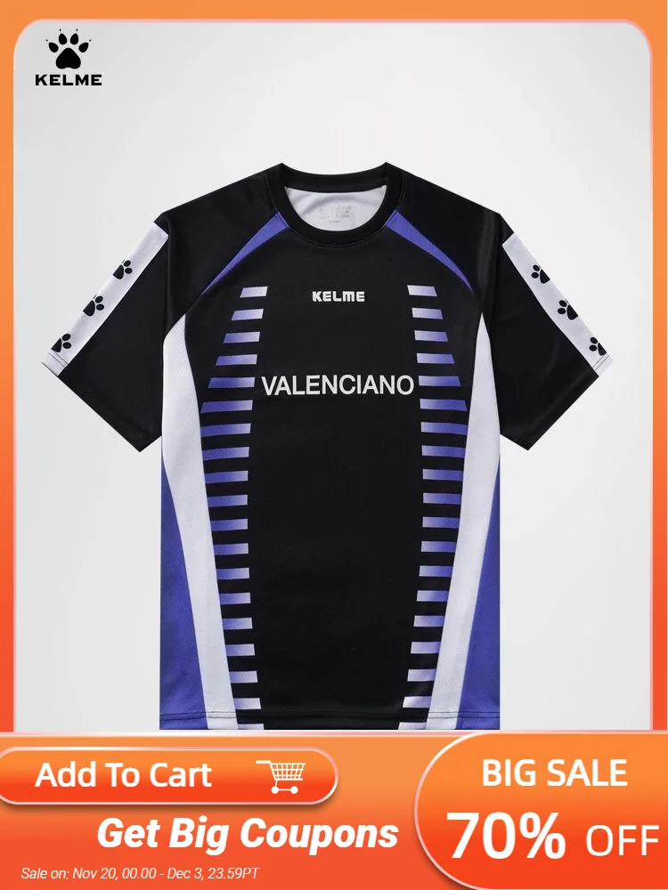 

KELME Retro Soccer Culture T-Shirt Men's Sport Casual Trend Short-sleeved Tops