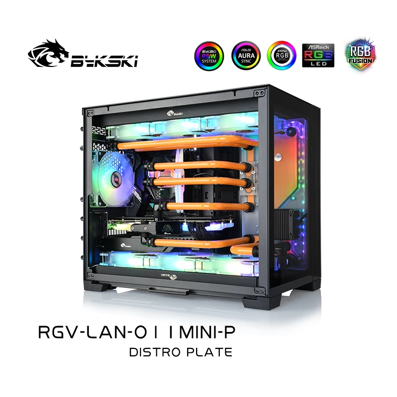 BYKSKI Acrylic Board Water Channel Solution kit use for LIAN LI O11 mini Case / Kit for CPU and GPU Block / Instead reservoir