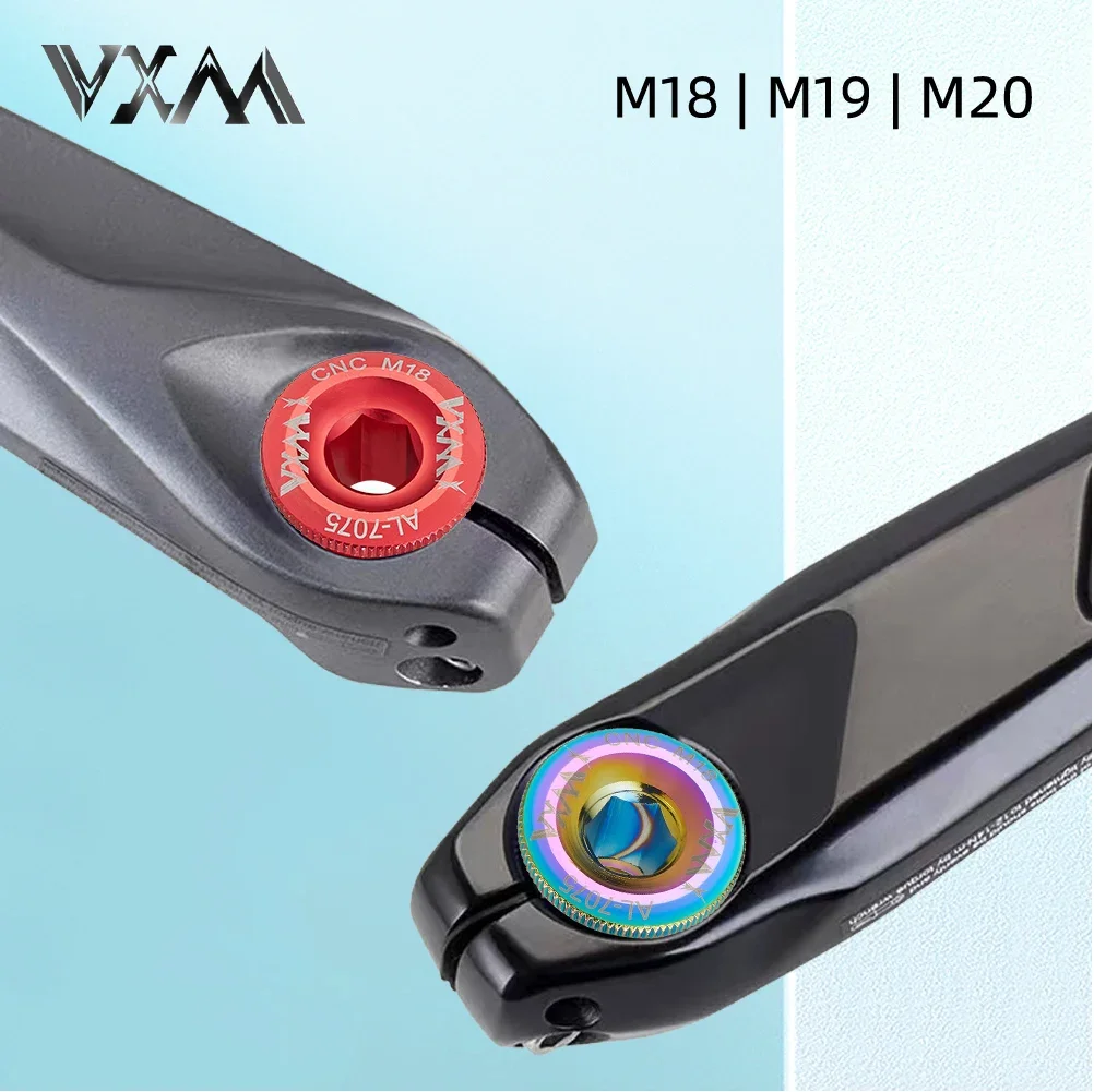 VXM Crank Cover Screw Cap M18/M19/M20 MTB Crankset M20 Aluminum BMX Road Bike Arm Bolt Mountain Bike Accessories Parts