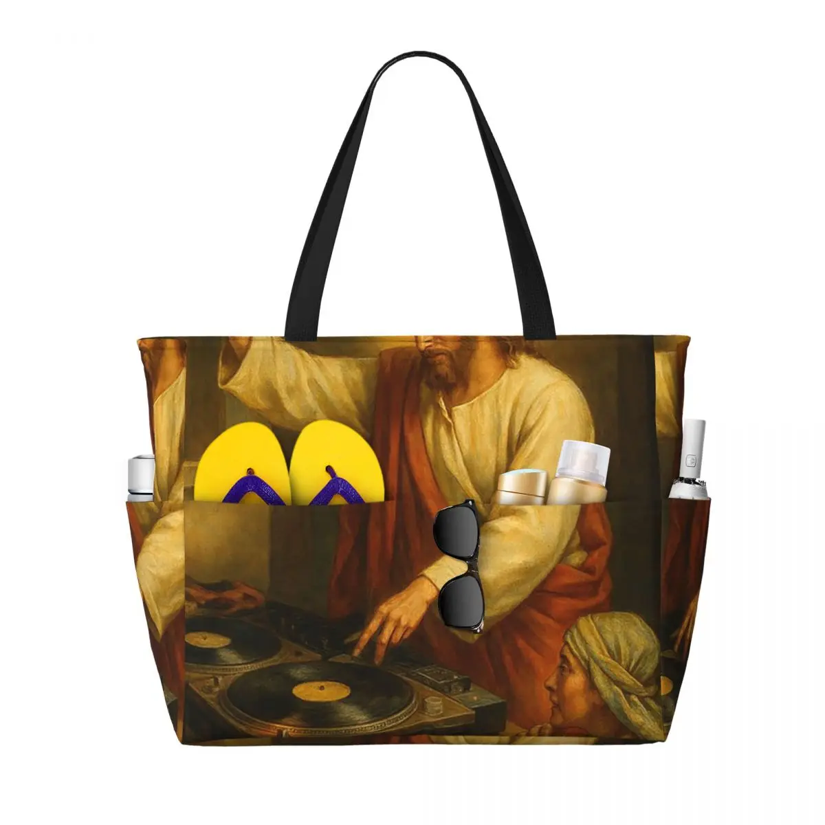Funny Jesus Christ Meme You All Beach Tote Bag Sport Gym Yoga Duffle Large Tote Bag Women Travel Bag Fitness bag