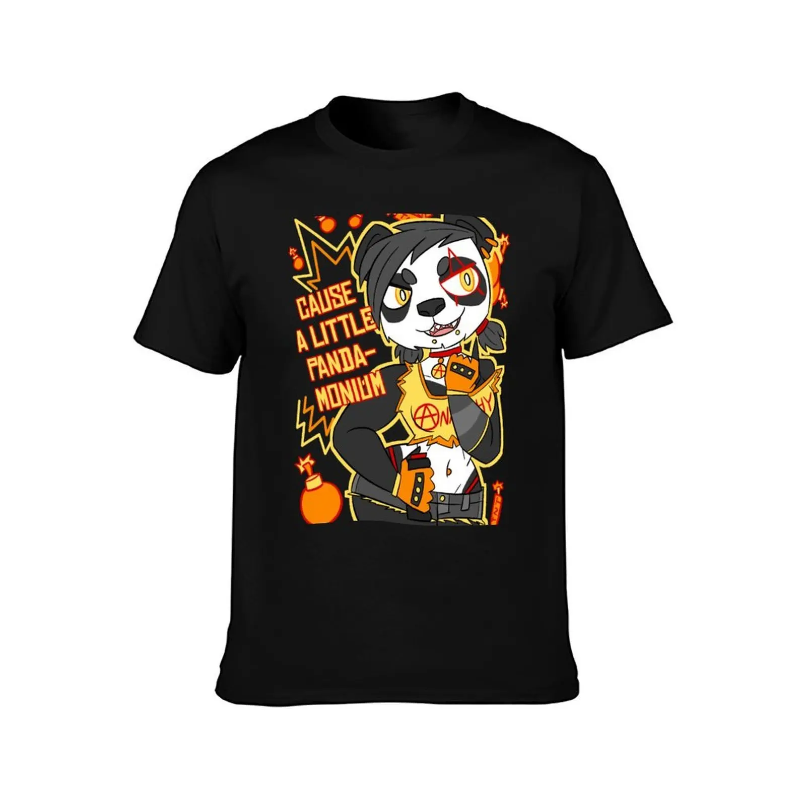Cause a Little Panda-Monium T-Shirt, Summer Casual Cotton Tee, Oversized Streetwear Tops, Vintage Graphic Print, 100% Cotton