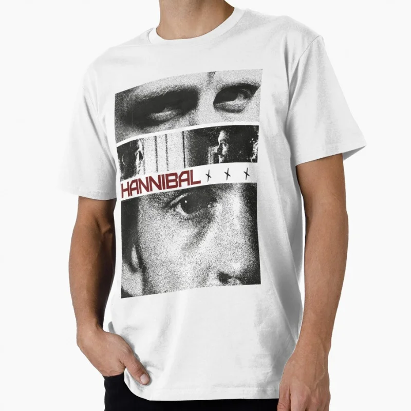 

80s Horror movie Hannibal poster design 1216 Scary Halloween Gift t shirt for men 100% cotton print Tee All size tops S-6XL