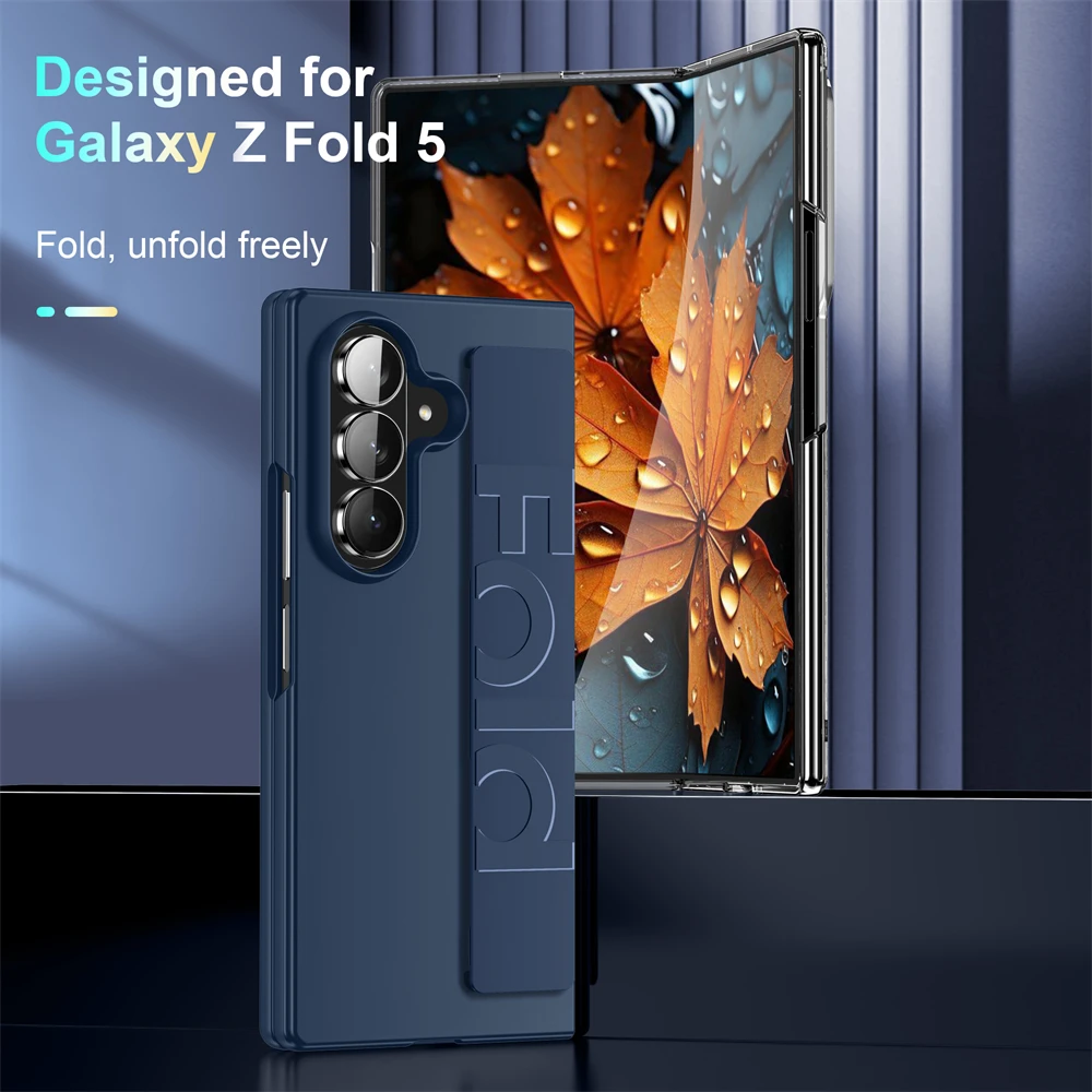 

Elastic Wristband Phone Case for Samsung Galaxy Z Fold 7 6 5 4 3 Fold5 Fold6 Wrist Strap Silicone Fall Prevention Soft Cover