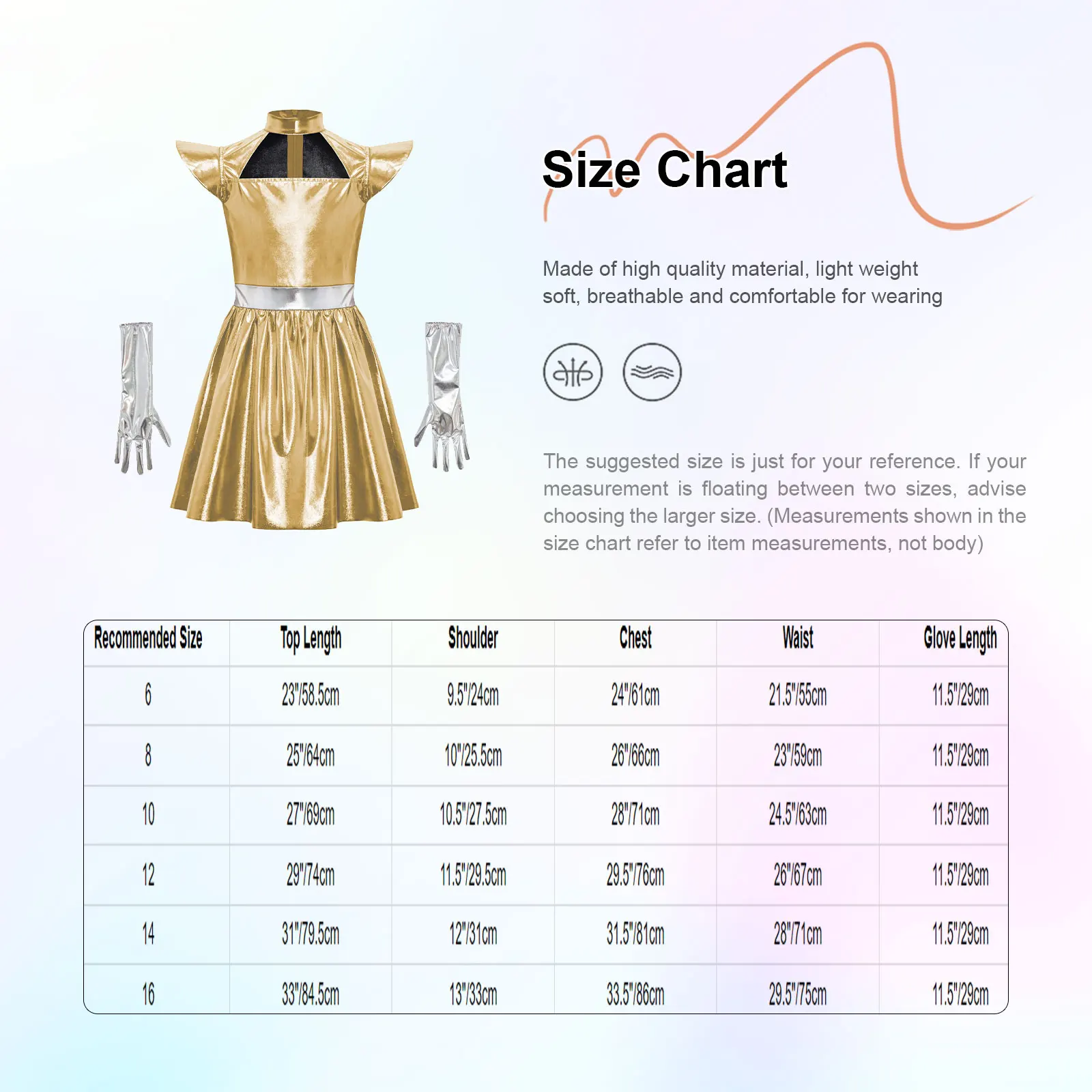 Kids Alien Astronauts Cosplay Costume Girls Ballet Dance Dress Flying Sleeve Ruffled Dress with Gloves Halloween Robot Outfit view 6