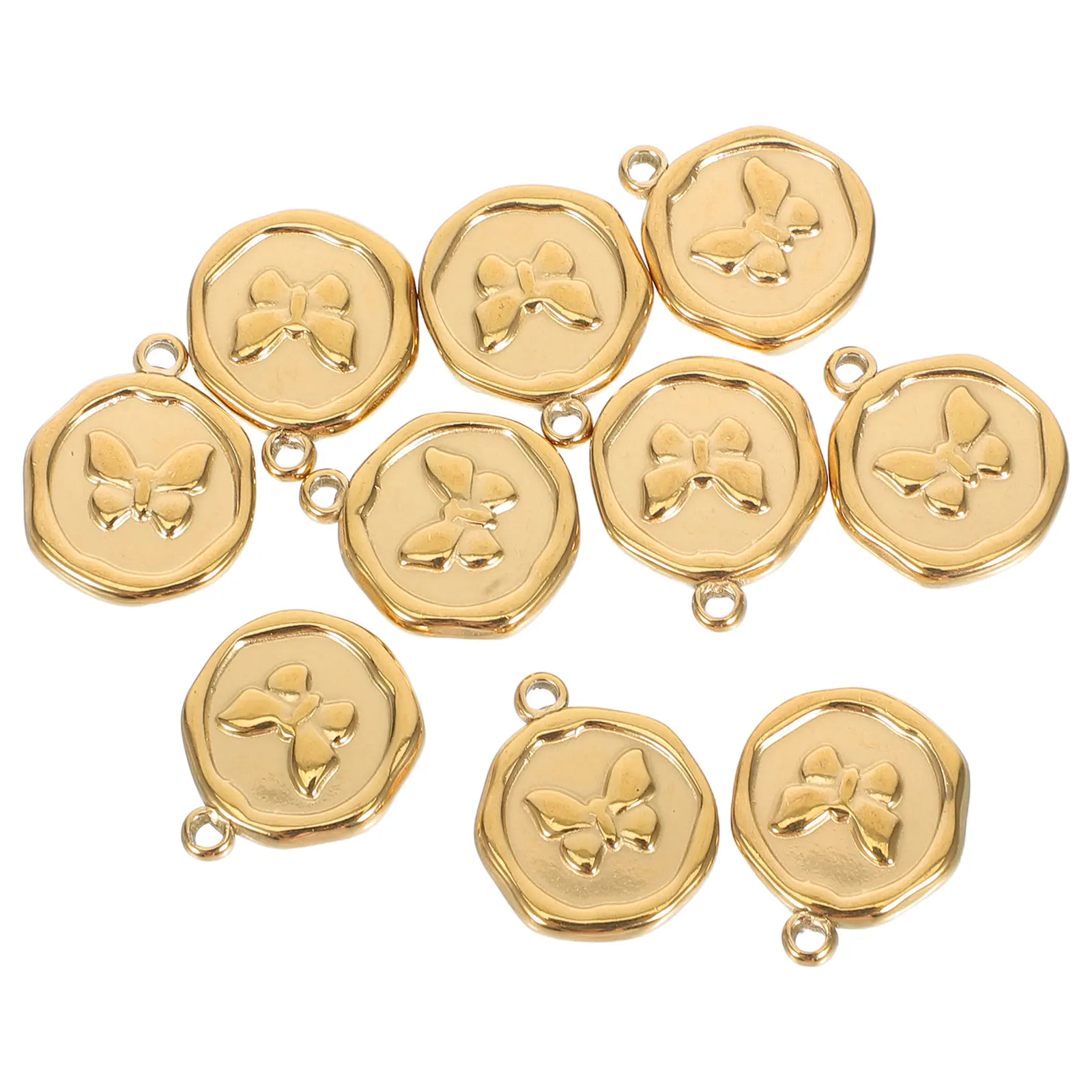 

10 Pcs Butterfly Pendant Accessories Charms for Necklace Bracelet Jewelry Making Stainless Steel Necklaces DIY