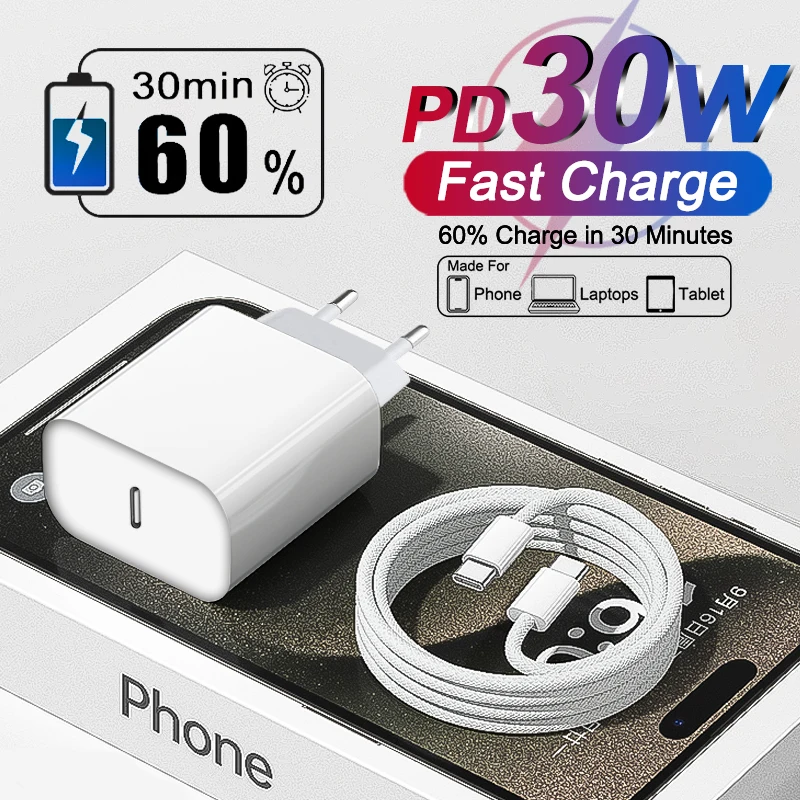 PD 30W chargeur rapide pour Apple iPhone 17 11 12 13 14 15 16 Pro Max Plus câble de chargement pour iPhone 17Air chargeur accessoires de téléphone