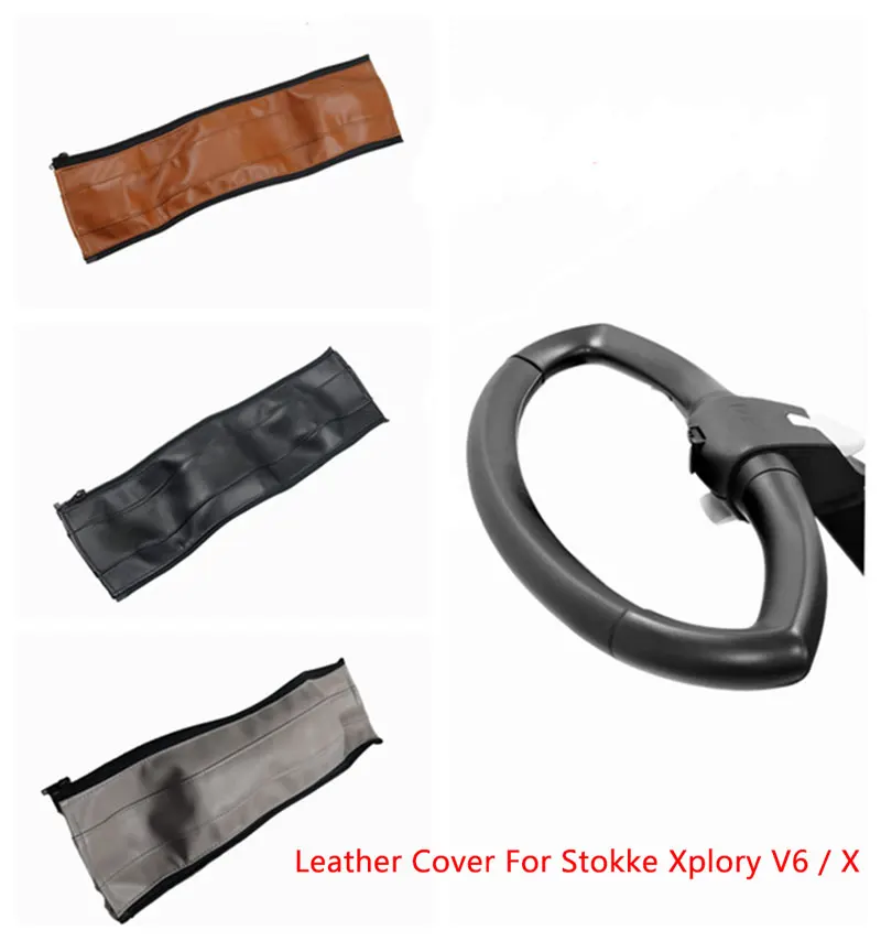 

Pu Leather Handle Covers For Stokke Xplory V6/X Stroller Pram Bumper Protective Cases Armrest Covers Baby Carriages Accessories