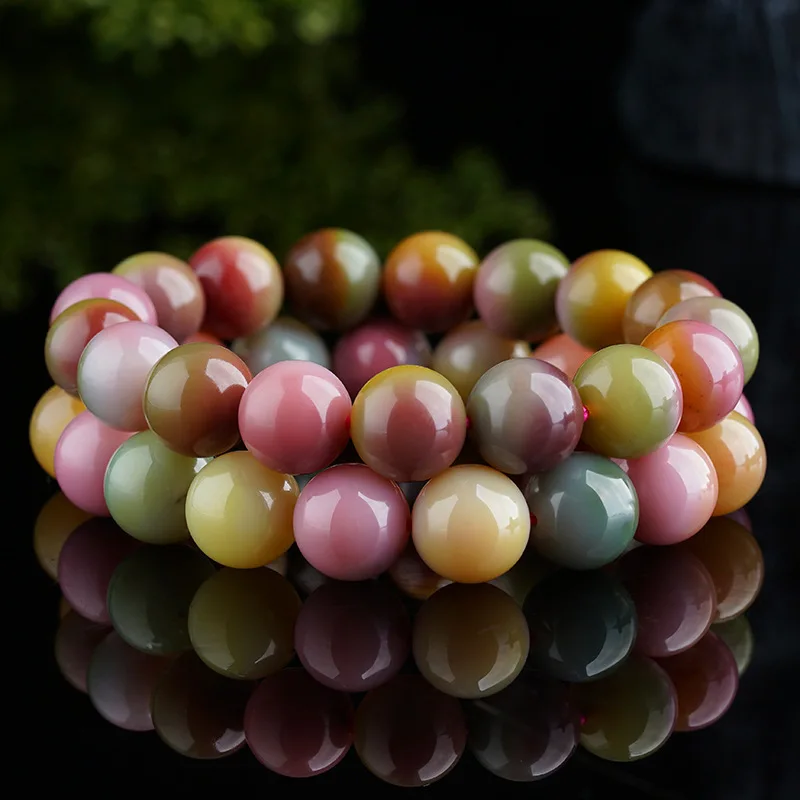 

Natural Collectible Bracelet for Women, Colorful Full of Texture, Beautiful and Exquisite Yanyuan Agate Bead B