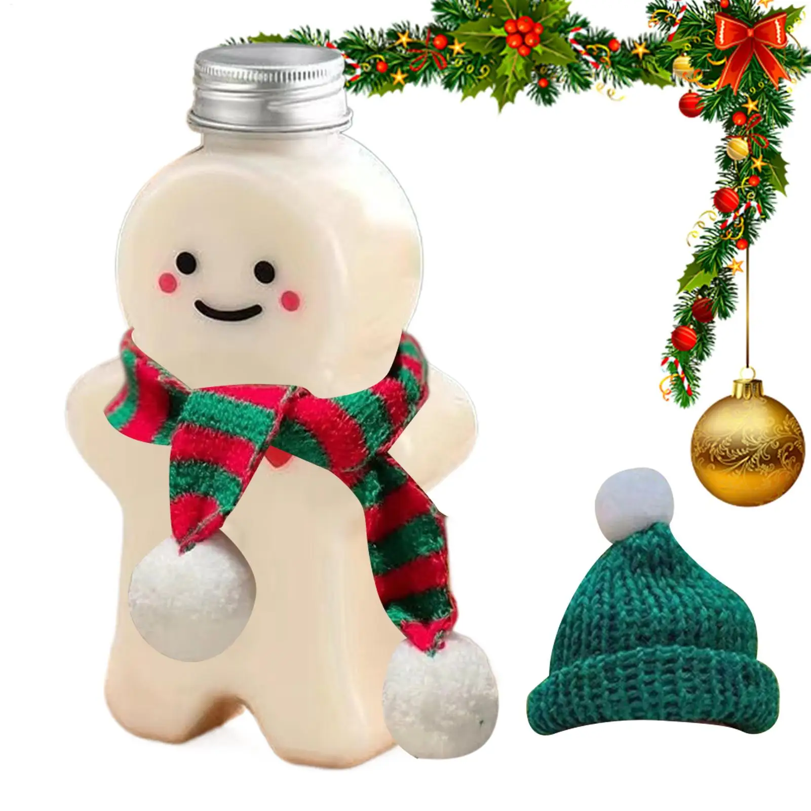 

Gingerbread Man Christmas Bottle 500ml Reusable Holiday Party Supplies Gingerbread Man Water Bottle For Milk Juicing Water Wine