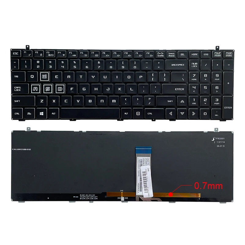 

New US Laptop Keyboard Colorful Backlight For Hasee Z7-KP5GA Z7M-KP5GA Z7-KP7GT Z7-KP7D2 KP7GC Z7-KP7EC T50 T50TI