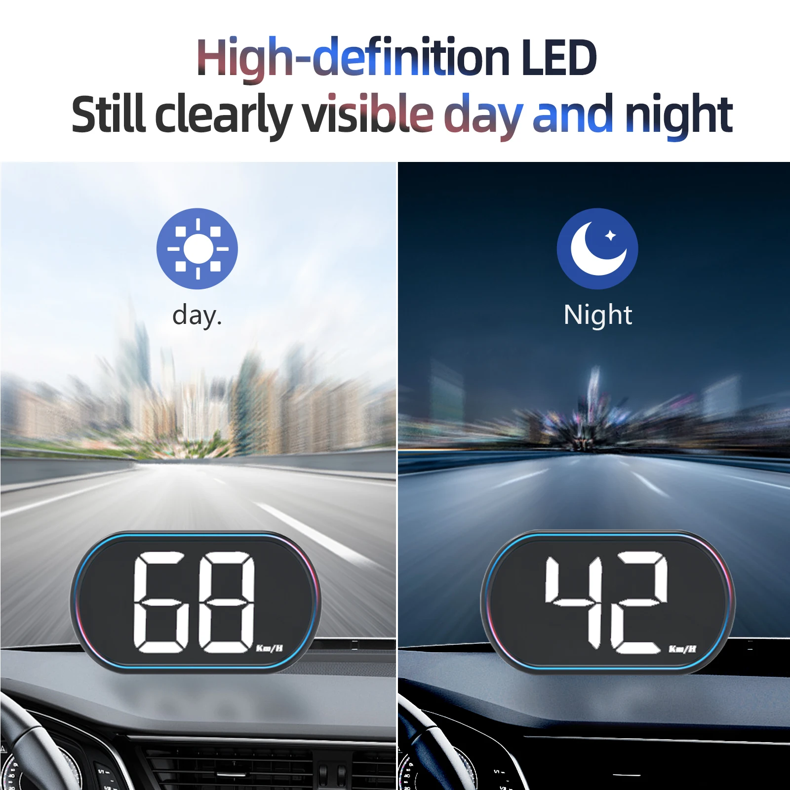 AD NEW X2 GPS HUD Car Speed Head Up Display Digital Speedometer Big Font KMH Accessories GPS+Beidou Dual Chipsets for All Cars image 6