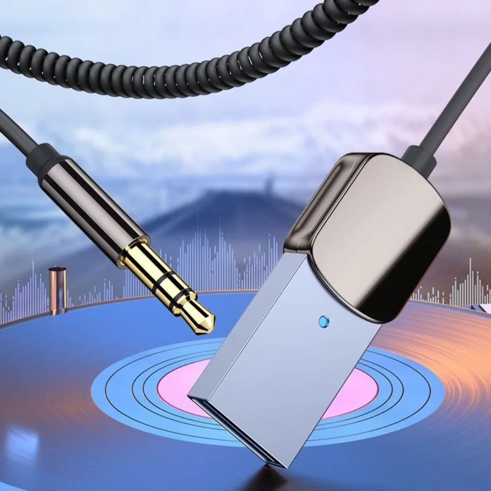 Odbiornik Bluetooth USB 3.5mm Bluetooth 5.0 Adapter Bluetooth Głośnomówiący Interfejs Aux Automatyczne Podłączanie Nadajnik Bluetooth Samochodowy