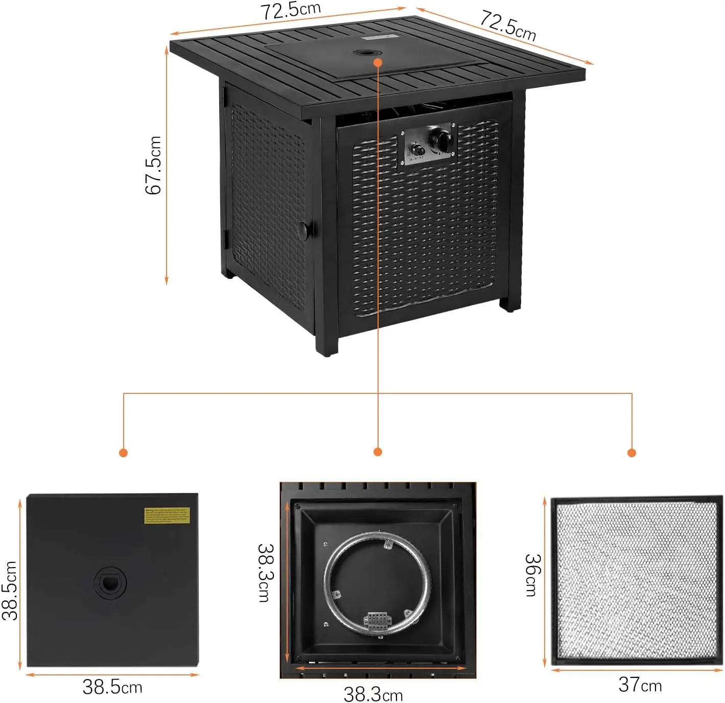 Modern Steel Gas Fire Pit-Indoor/Outdoor Natural Gas Fireplace