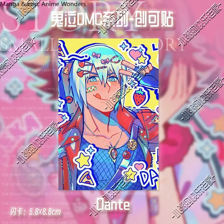 Game Anime Cosplay Devil May Cry Dante Vergil Lady Small Card Badge Refrigerator Sticker Halloween Gift Collection Role Play view 6