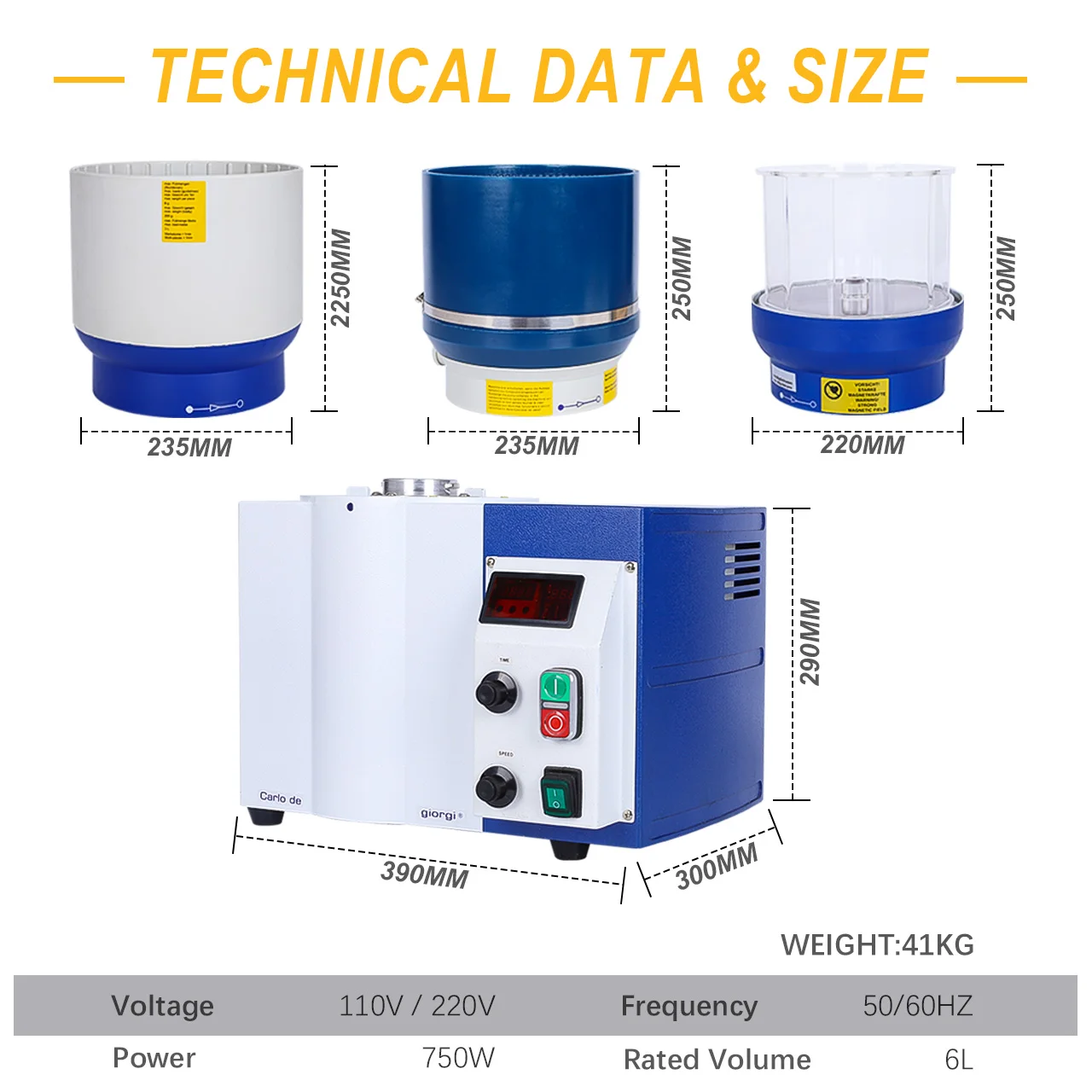

TOOLTOS 3-in-1 Magnetic Polishing Machine Wet & Dry Centrifugal Jewelry Polisher for Gold Silver Ring Chain Finishing