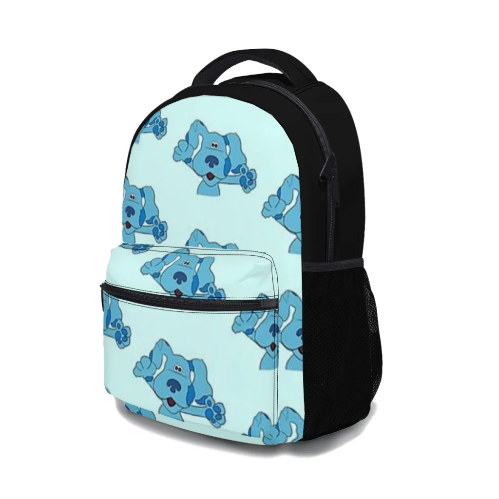 New Fashionable  Blue Backpack Bag Large Capacity Trendy Book Bag Multi-pockets Adjustable 17inch