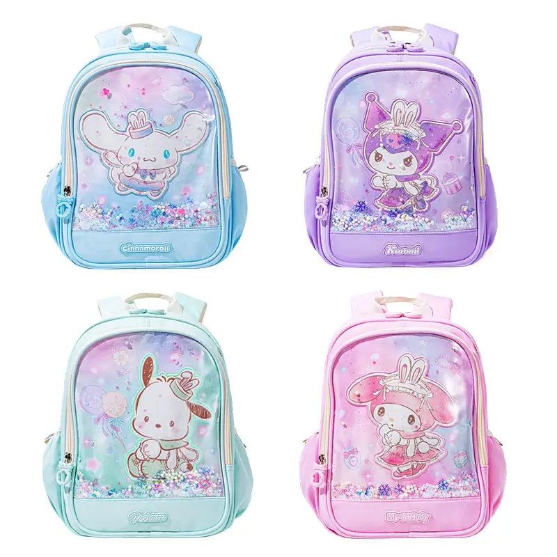 Sanrioed Anime Kuromi My Melody Cinnamoroll Pochacco Large Capacity Backpack Cute Cartoon Student Shoulder Bag Gift for Friend