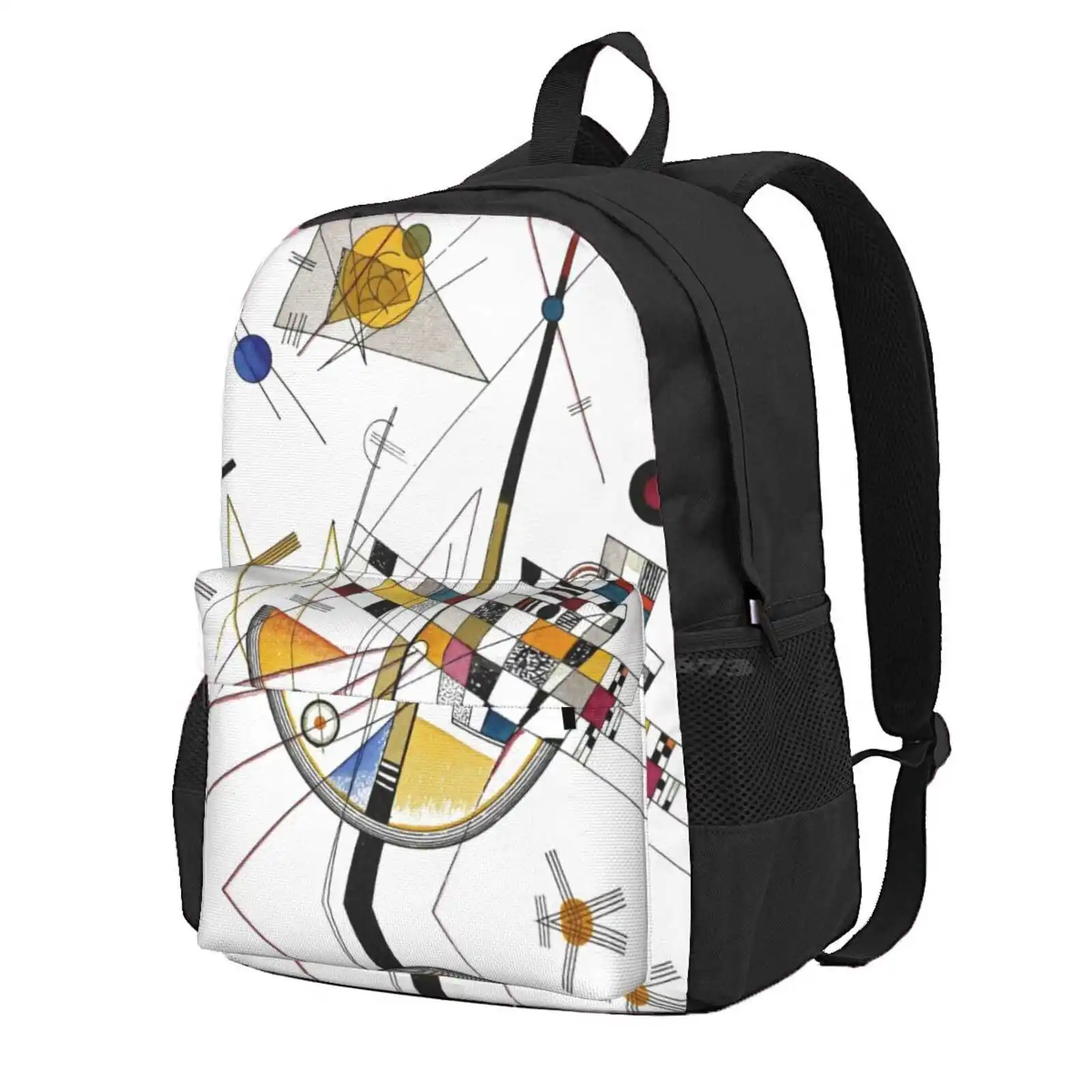 Hd. Delicate Tension, By Wassily Kandinsky Hot Sale Schoolbag Backpack Fashion Bags Expressionism Kandinsky Avant Abstract Art