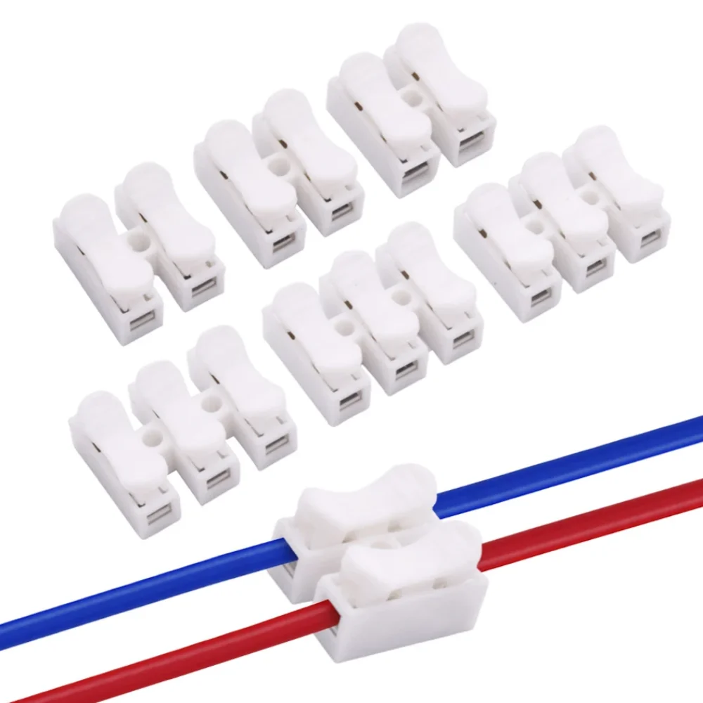 Wire Connector CH-1 CH-2 Press Terminal Block Power Cord Clamp Flame-retardant Terminal Block Quick Electric Cable Connectors