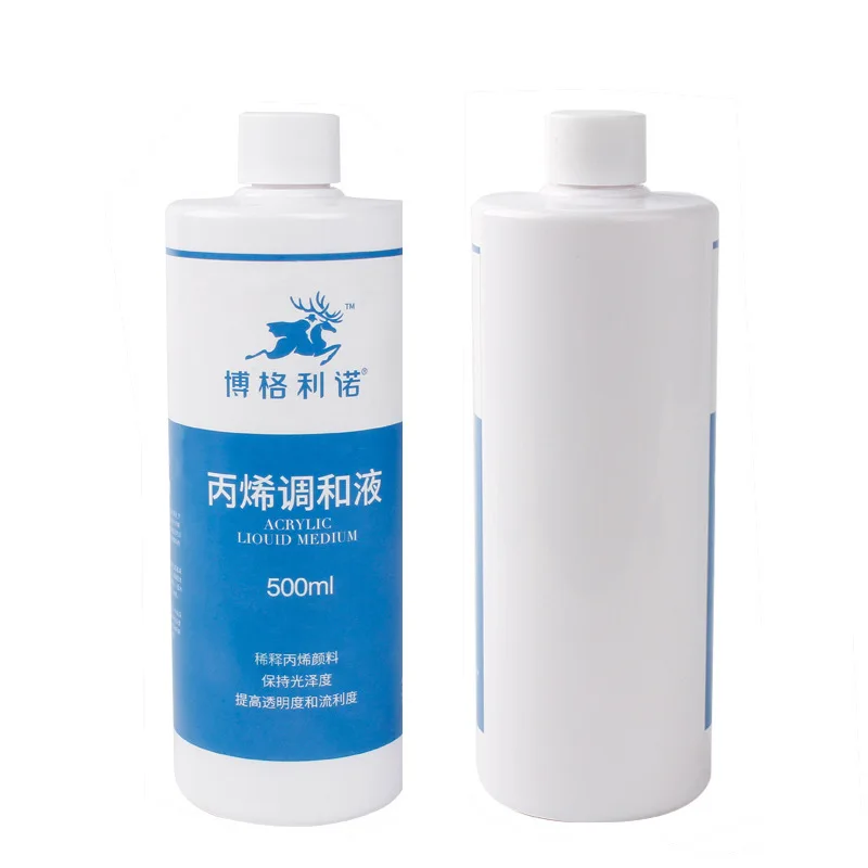 500ML Acrylic Blending Liquid Large-capacity Professional Art Supplies Milky White Acrylic Paint Thinner Painting Props