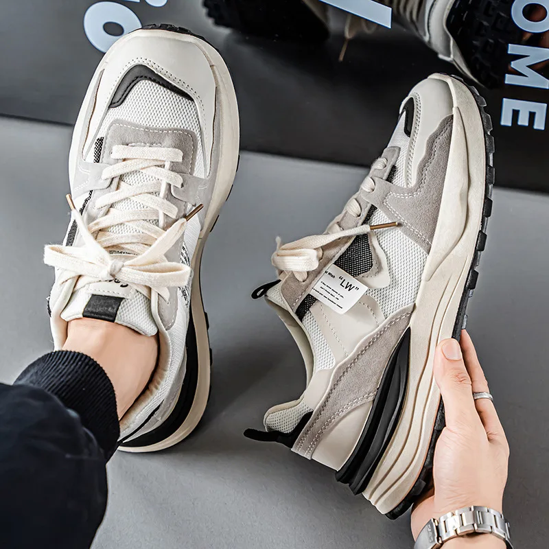 

New Trendy Men's Sneakers Comfortable Soft Non-slip Flat Casual Couple Sports Shoes Outdoor Running Mesh Shoes Tenis Masculino