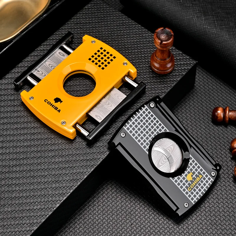 COHIBA Cigar Tool Set Alloy Metal Windproof Turbo Lighter Portable Torch Jet Lighter Cigar Puncher Sharp Cigar Cutter Men\'s Gift