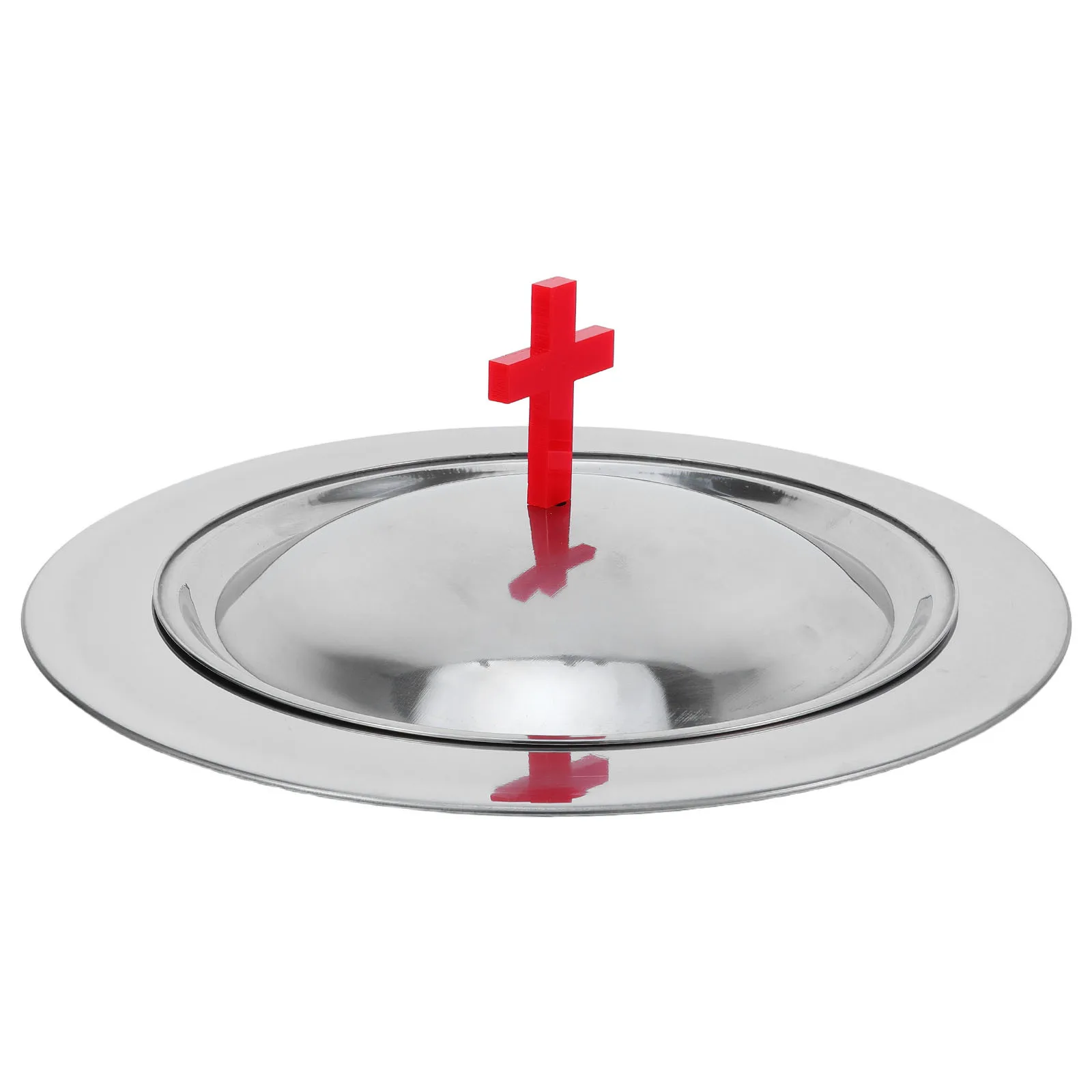 

30Cm Stainless Steel Church Communion Tray Bread Plate for Easter Christening Ceremony Holy Communion Serving Tray with Lid
