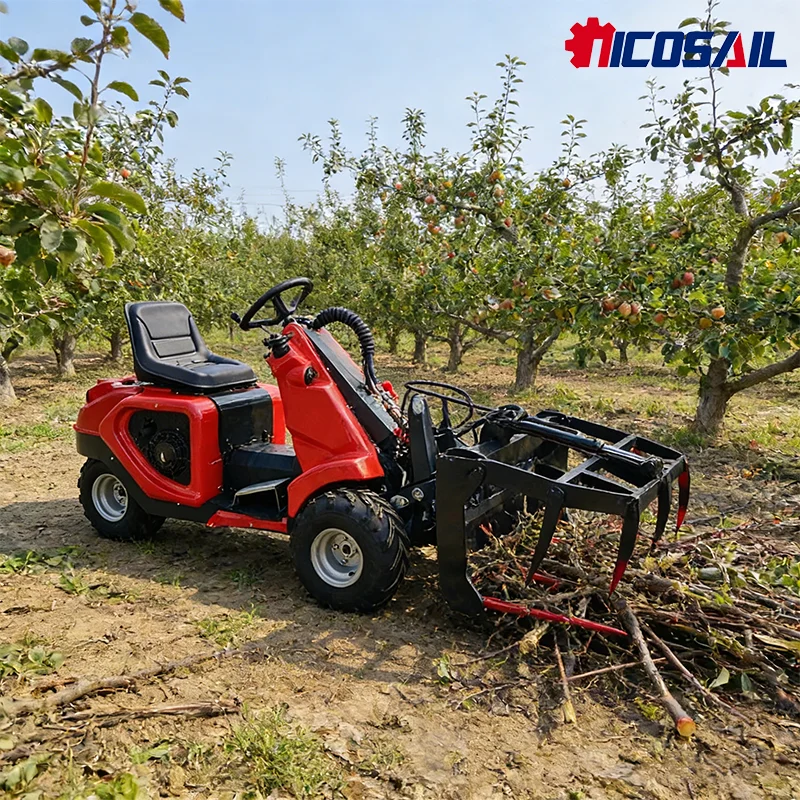 

Small Compact Skid Steer Loader Three-Wheeled for Garden Farm Maintenance Skid Steer Loader RATO R740D Engine